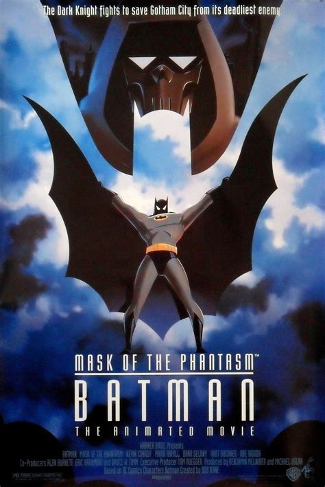 Batman: Mask of the Phantasm/Transcript. (On a time-lapsed animation of clouds, the camera zooms between the tops of some gold-colored letters and the bottom of a gold plank. Then the camera zooms out and the logo turns towards us, revealing that it is the words "WARNER HOME VIDEO", with two lines above it and two lines below it.